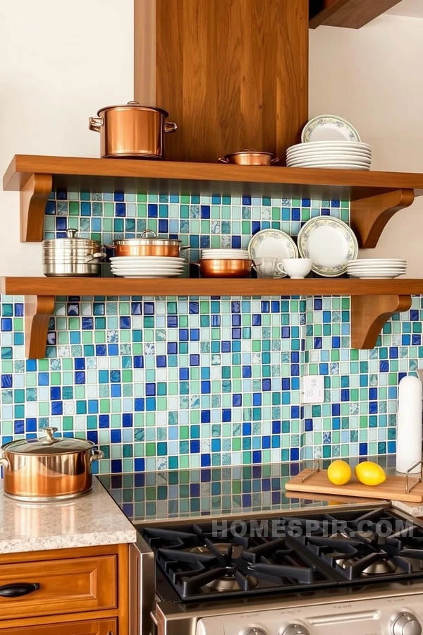 Copper Accents in Colonial Backsplash Design