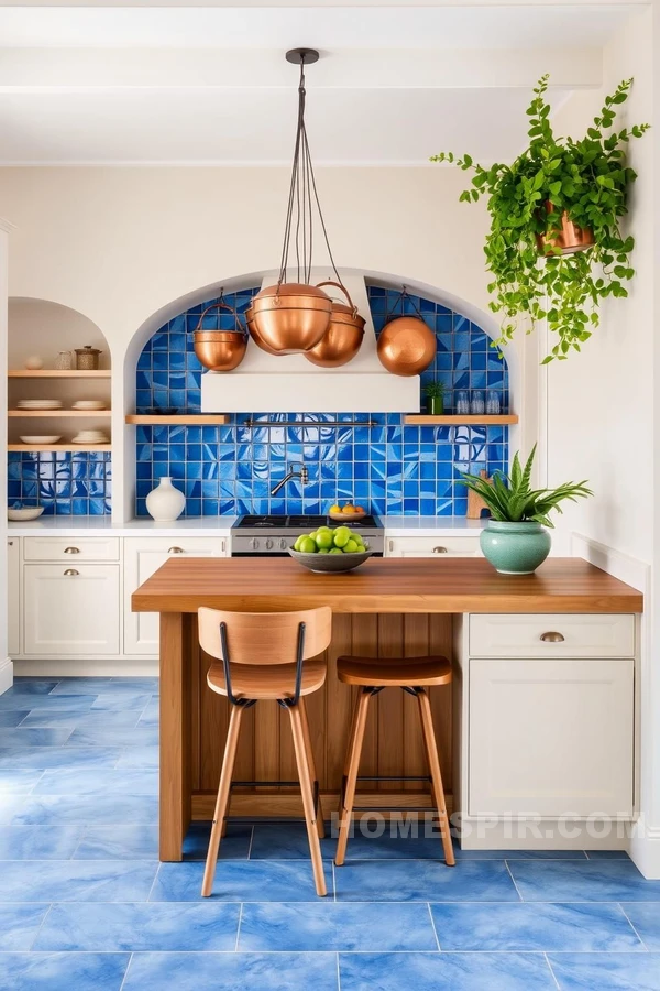 Copper Accents in Vibrant Mediterranean Design