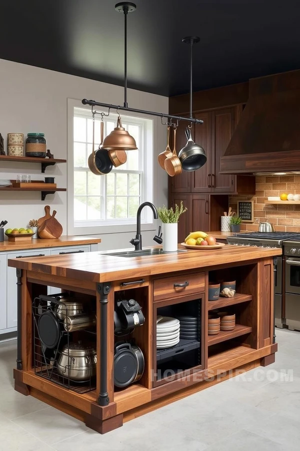 Copper and Matte Black Fixtures in Kitchen