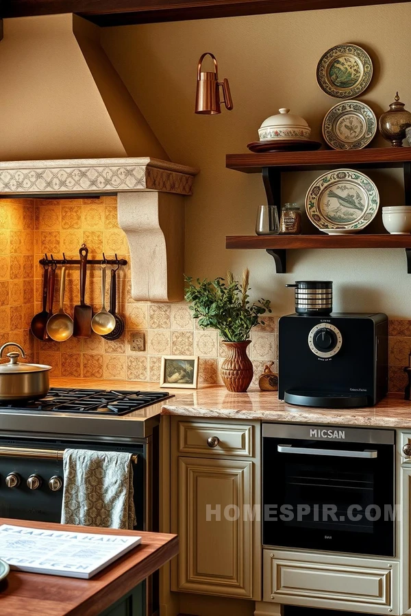 Copper and Tech in Tuscan Kitchen