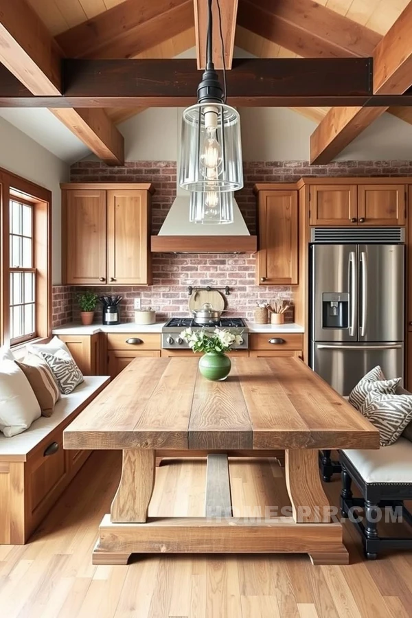 Cozy Farmhouse Kitchen with Warm Tones