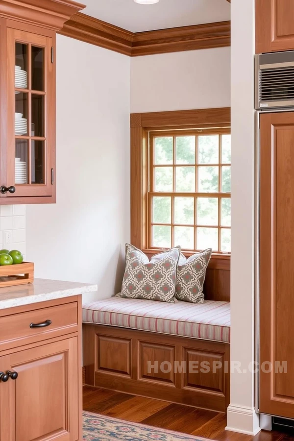 Cozy Nook Complements Traditional Kitchen