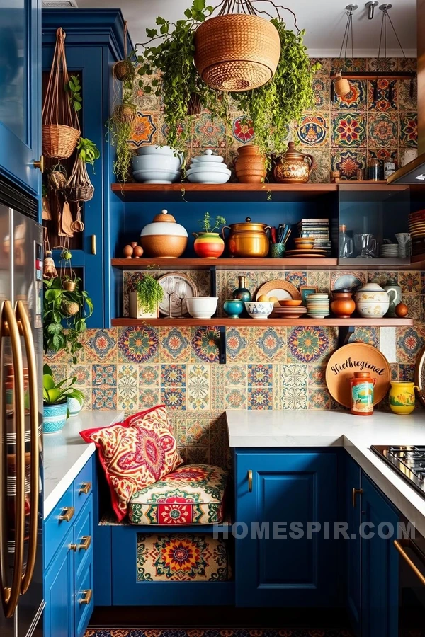 Cozy Reading Nook in Bohemian Kitchen Design