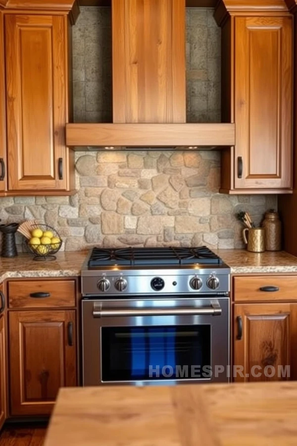 Cozy Rustic Wood Stone Kitchen Blend