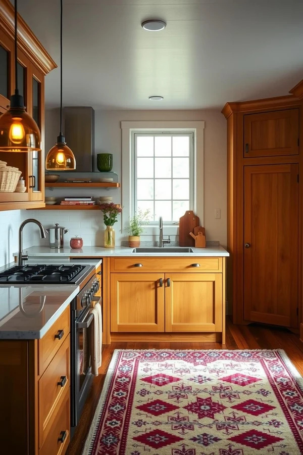 Cozy Scandinavian Kitchen with Warm Wood Finishes