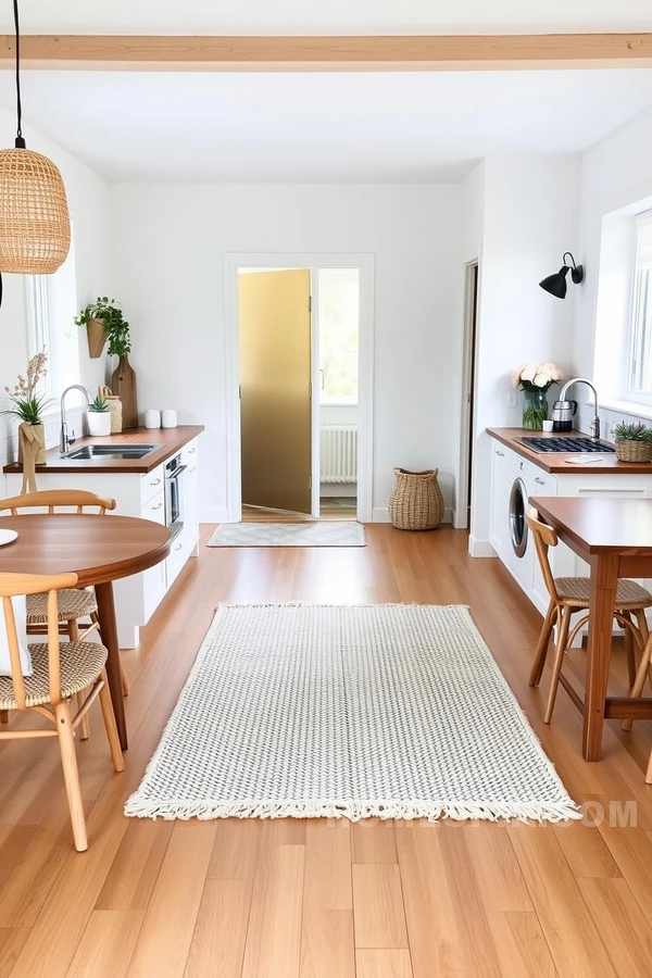 Cozy Textured Rug Scandinavian Kitchen Warmth