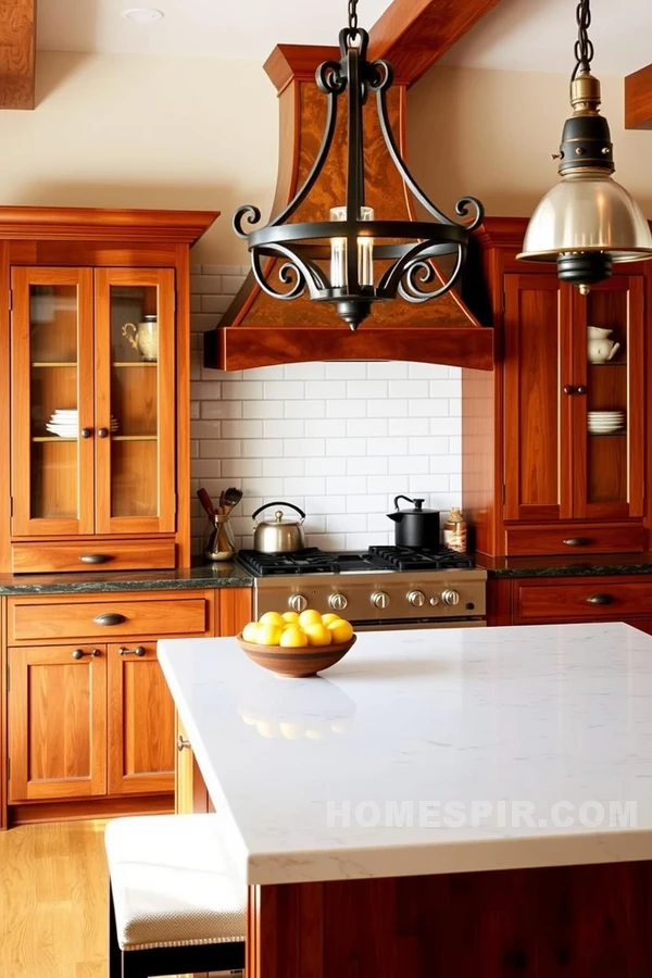 Cozy Wood and Stone Craftsman Kitchen Interior