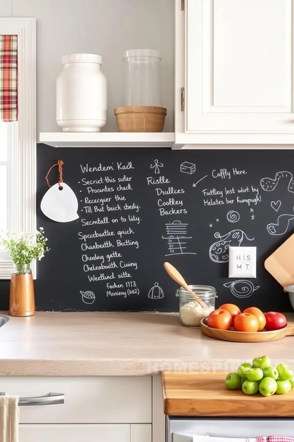 Creative Chalkboard Backsplash in Cottage Kitchens