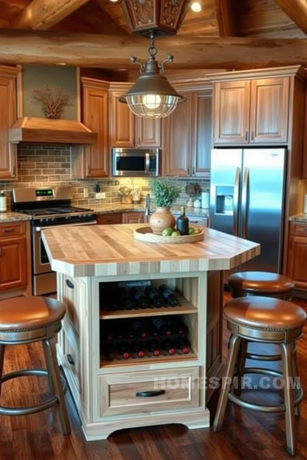 Creative Kitchen Island with Wine Storage