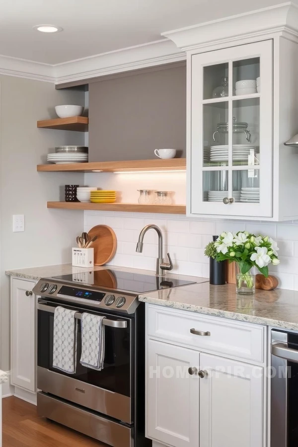 Creative Storage in Stylish Transitional Kitchen