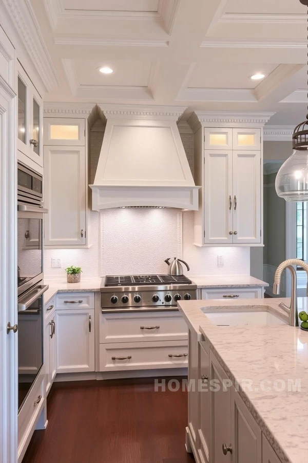 Crown Molding and LED Lighting in Transitional Kitchen