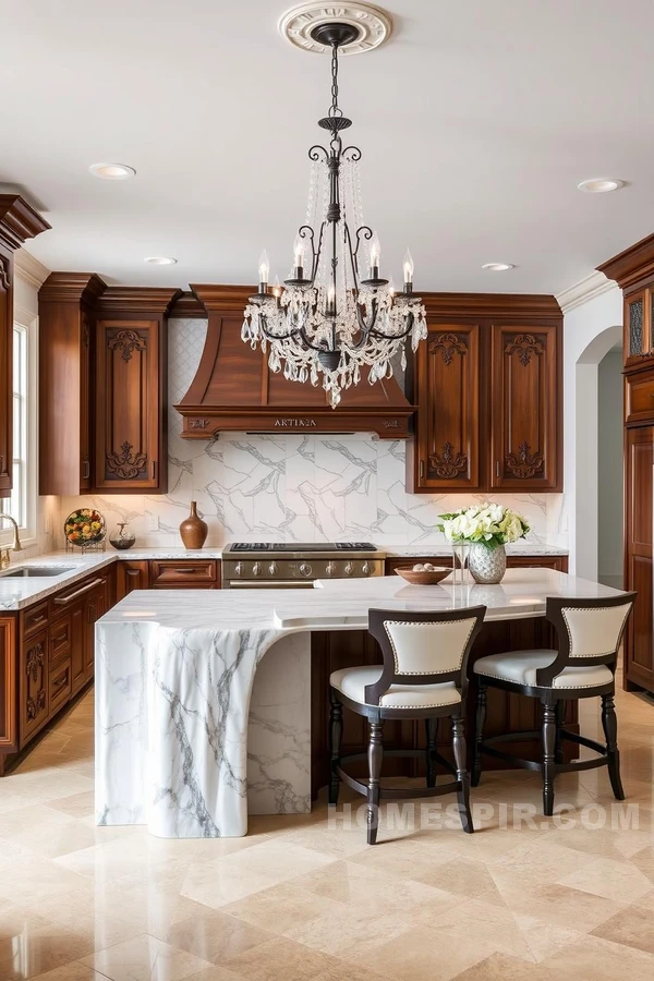 Crystal Chandelier in Luxurious Artisan Space