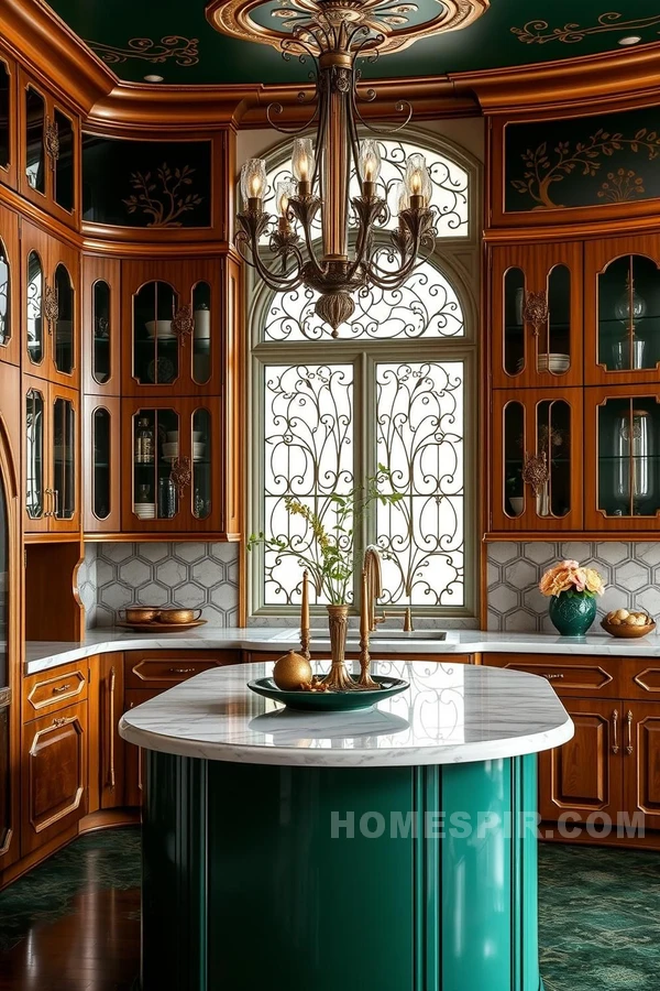 Curved Cabinetry in Art Nouveau Kitchens