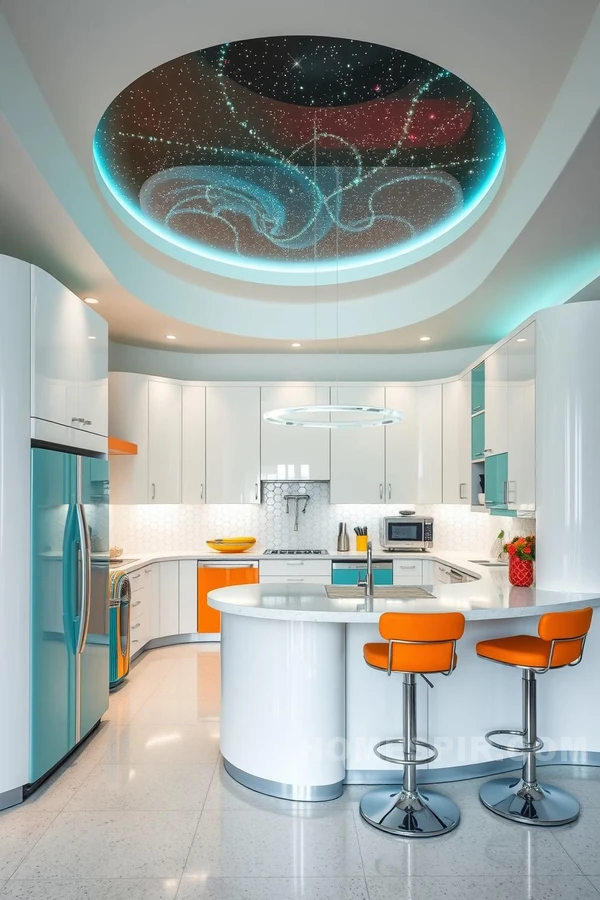 Curved Cabinetry in Retro Futuristic Style