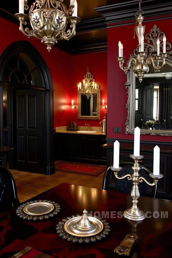 Dark Arches and Gothic Style Victorian Kitchen