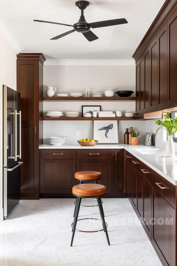 Dark Wood Cabinetry in Colonial Design