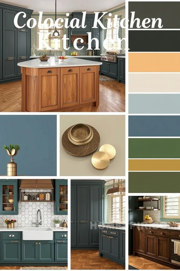 Deep Blue Colonial Kitchen Style