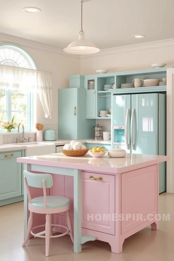 Delicate Pastel Retro Kitchen Finish