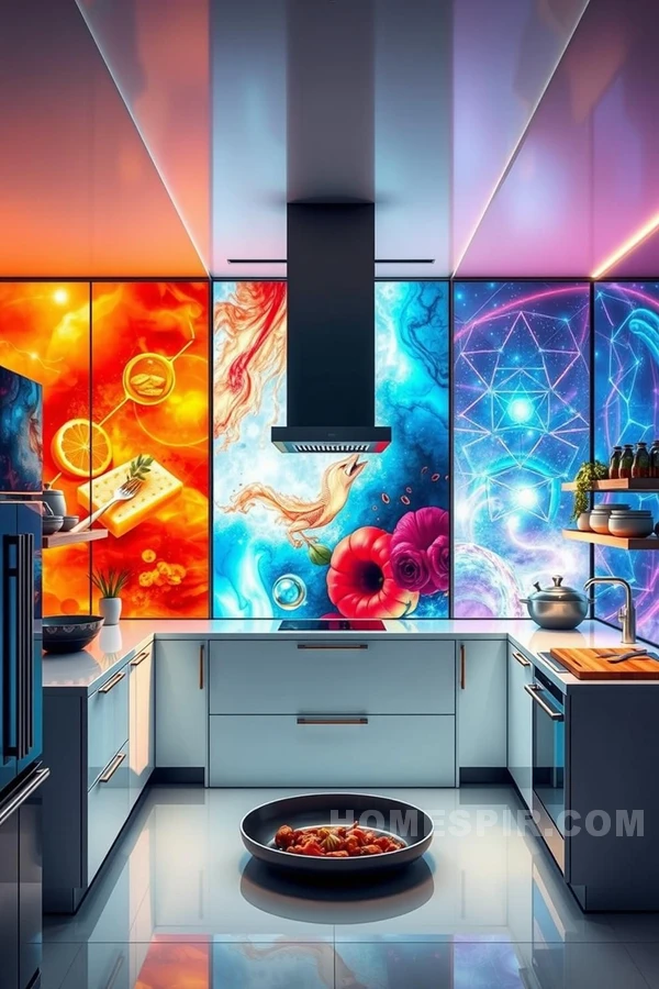 Digital Art Panels in Modern Smart Kitchen Hub