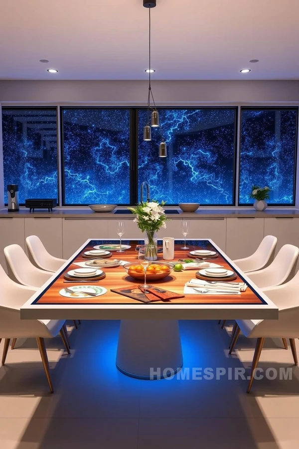 Digital Hub Dining Table in Modern Kitchen