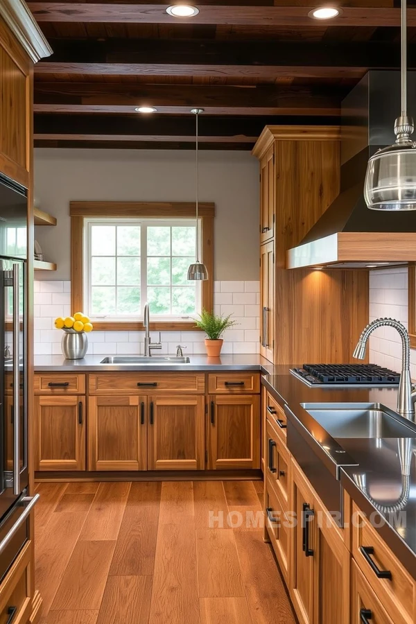 Distressed Wood Meets Steel in Modern Rustic Kitchen