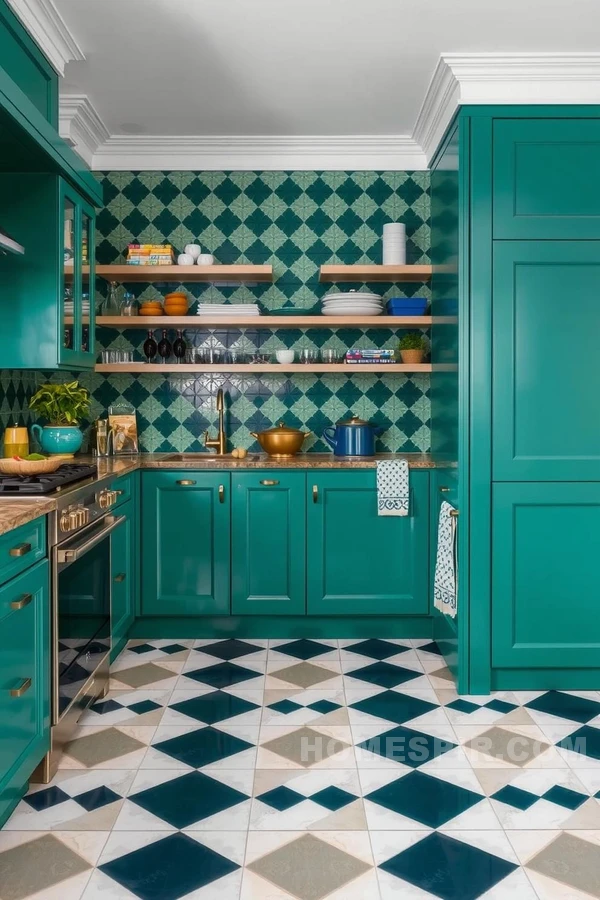 Dramatic Diamond Patterns in Kitchen Decor