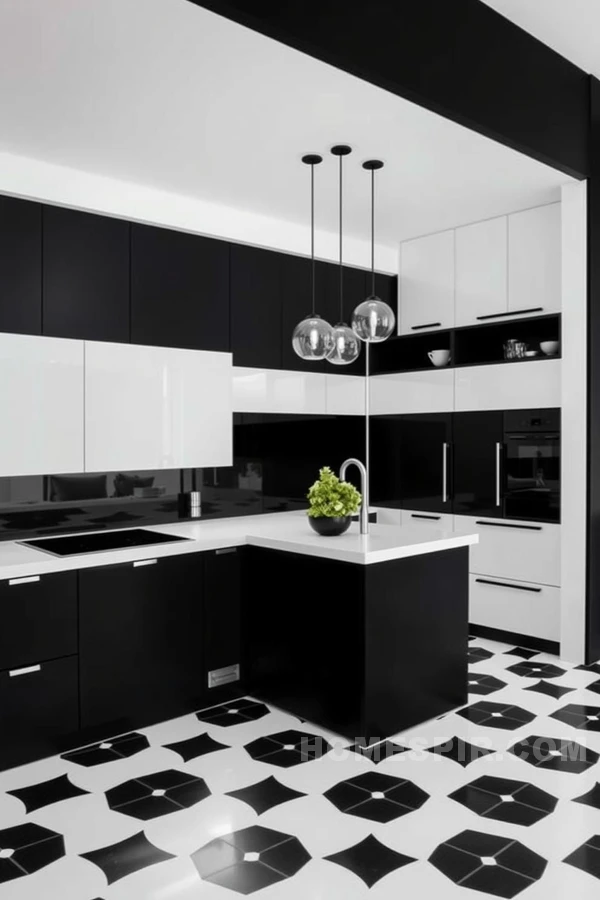 Dramatic Monochrome Kitchen Statement