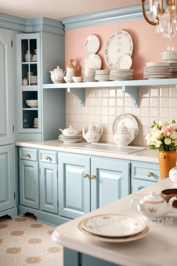 Dreamy Victorian Kitchen with China Dishware