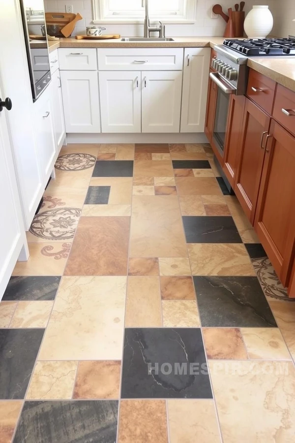 Dynamic Flow with Geometric Kitchen Flooring