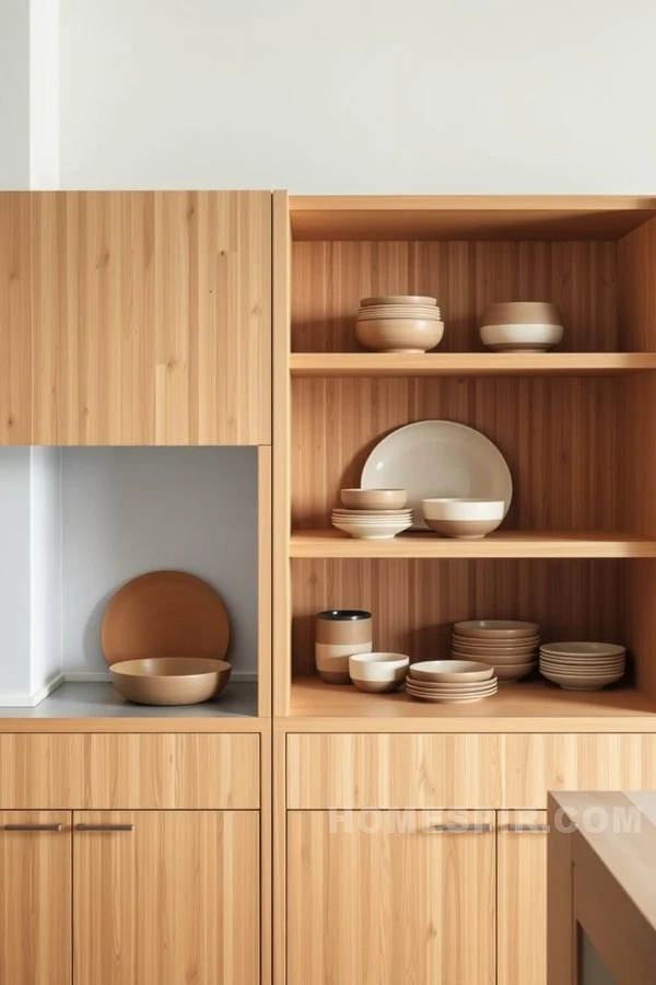 Earth Tone Zen Kitchen Shelving