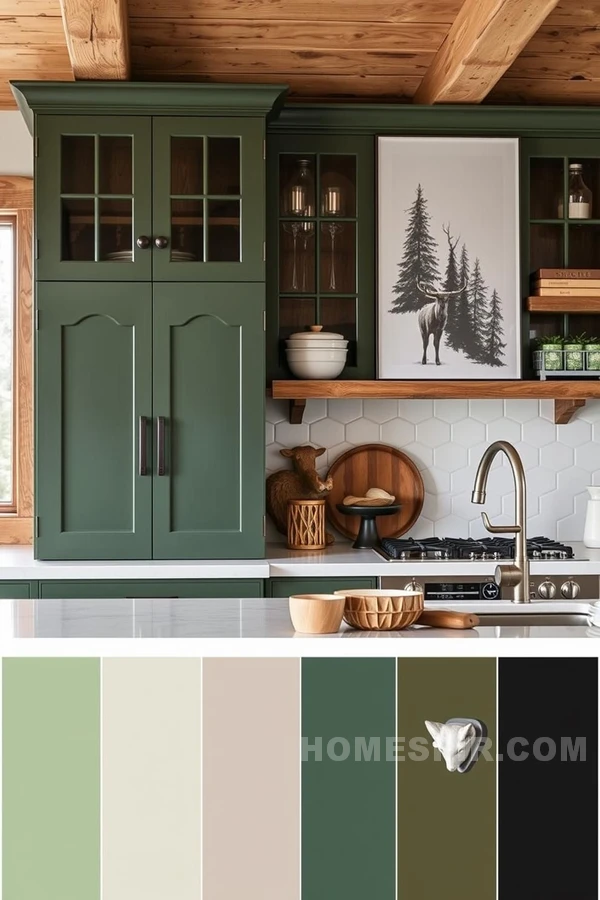 Earthy Color Palette in Mountain Cabin Kitchen