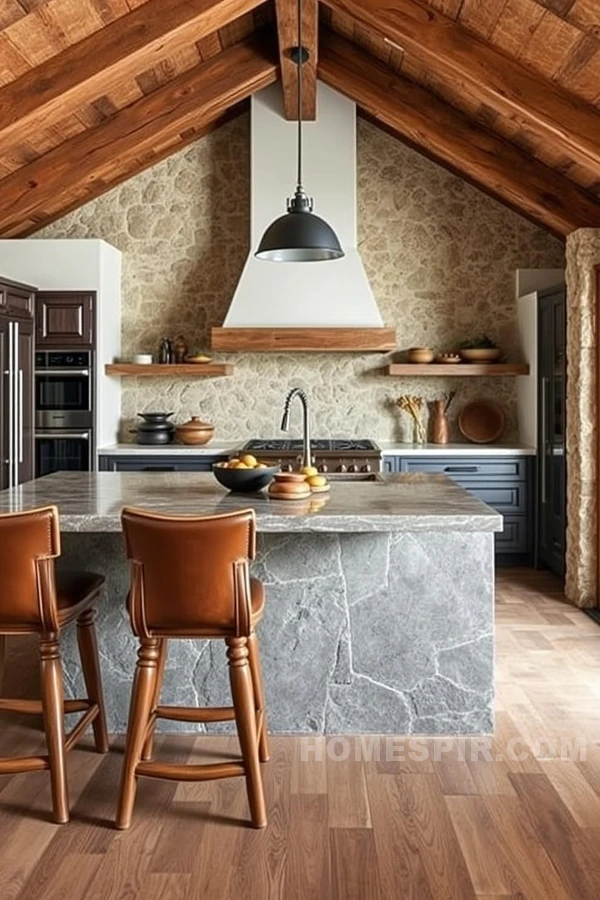 Earthy Southwestern Kitchen With Stone Finishes