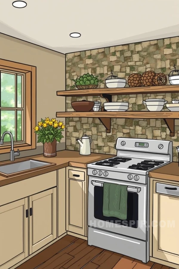 Earthy Stone Backsplash Rustic Kitchen Charm