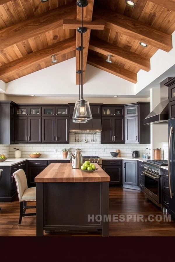 Earthy Tones and Modern Accents in Transitional Kitchen