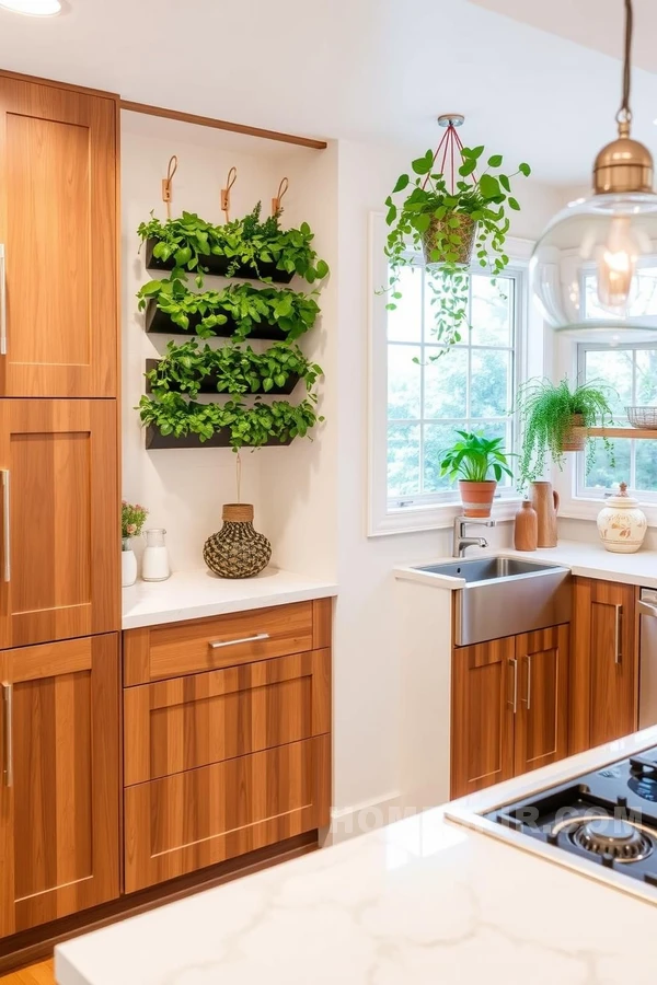 Earthy Tones in Green Oasis Chic Kitchen