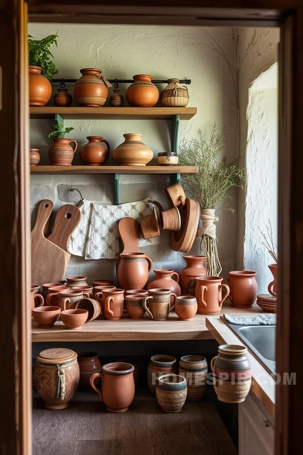 Earthy Vibes with Clay and Ceramics in Rustic Kitchen