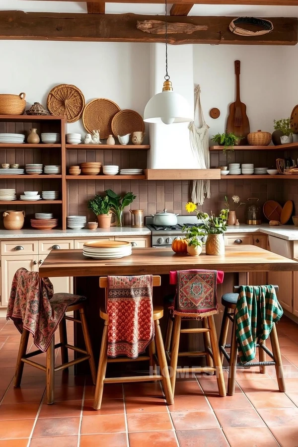 Eclectic Boho Elements in Kitchen