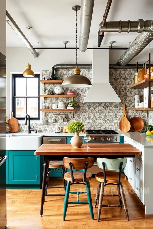 Eclectic Charm in Urban Kitchen Decors