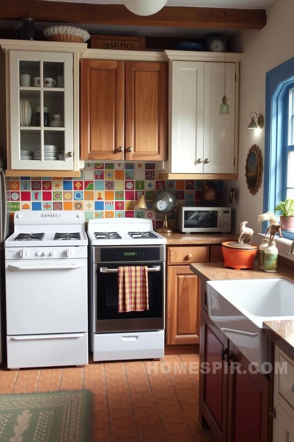 Eclectic Cottage Kitchen With Backsplash Tile