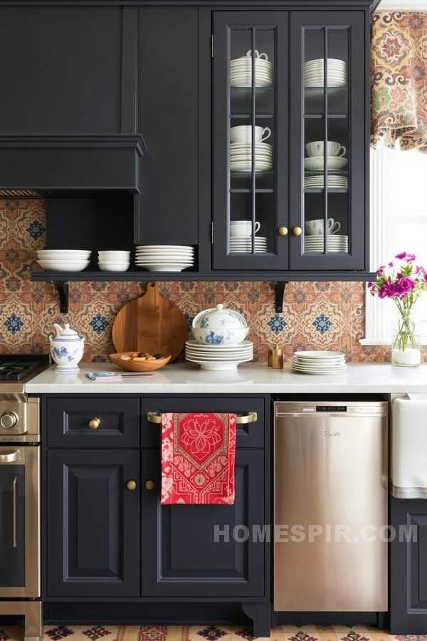 Eclectic Fabrics in Victorian Kitchen Fusion