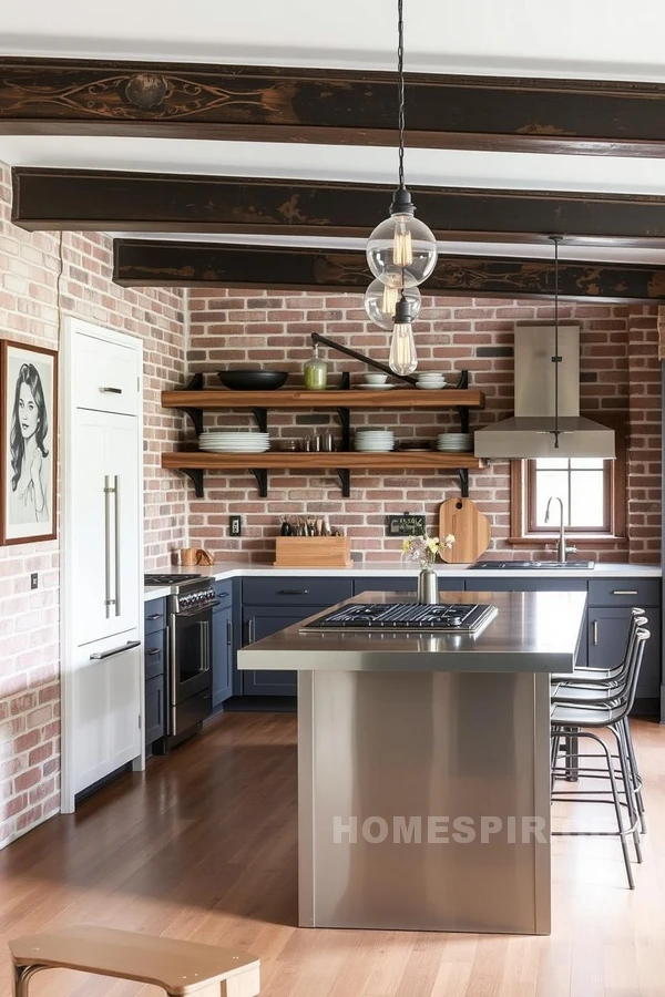 Edison Bulb Fixtures in Contemporary Craftsman Kitchen