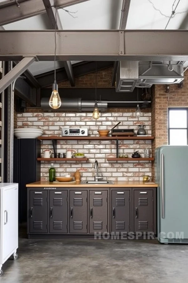 Edison Bulb Fixtures in Industrial Kitchen