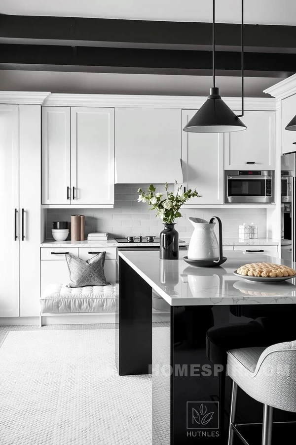 Elegant Black and White Kitchen