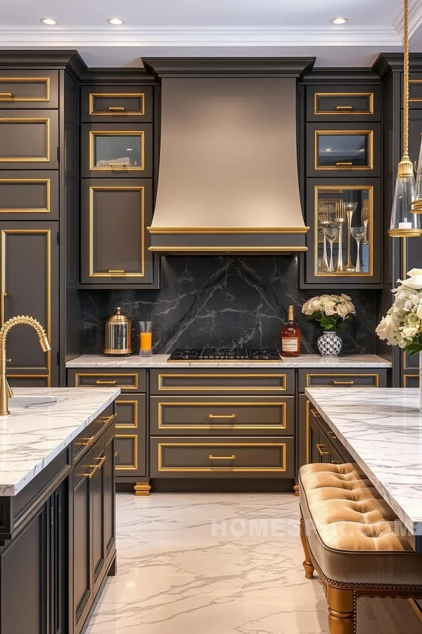 Elegant Gold in Parisian Kitchen Design