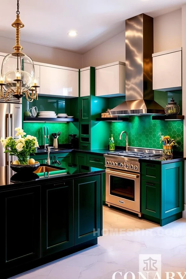 Elegant Jewel Colors in Modern Kitchen Design