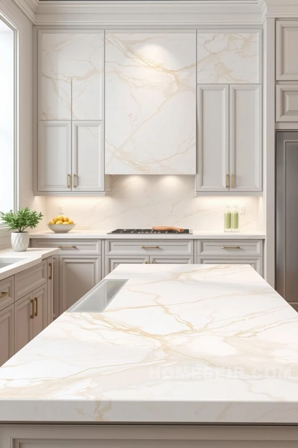 Elegant Marble Textures in Tuscan Kitchens