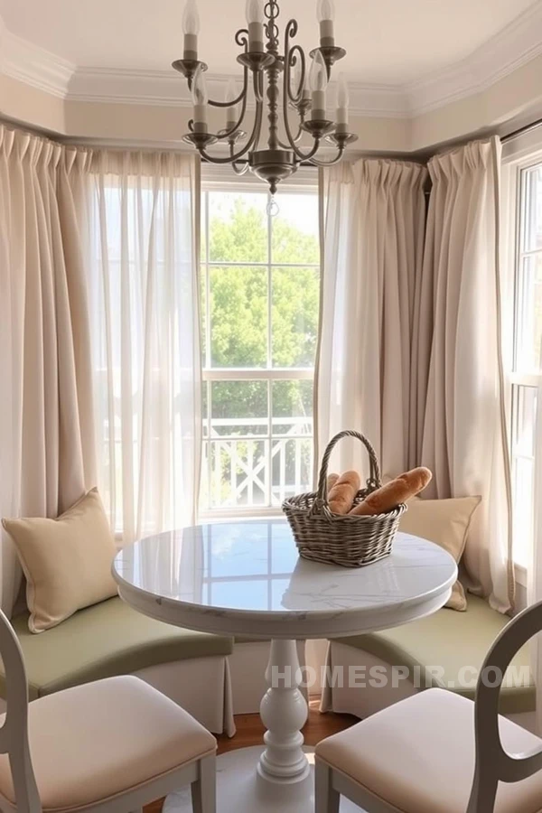 Elegant Marble Top Table in Parisian Nook