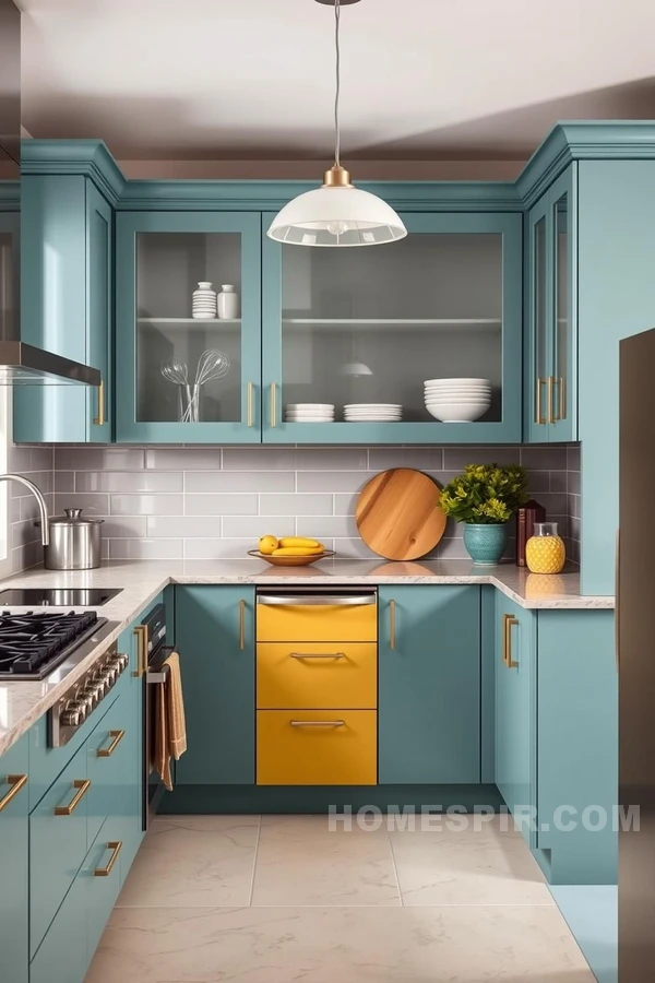 Elegant Modern Kitchen With Retro Hues