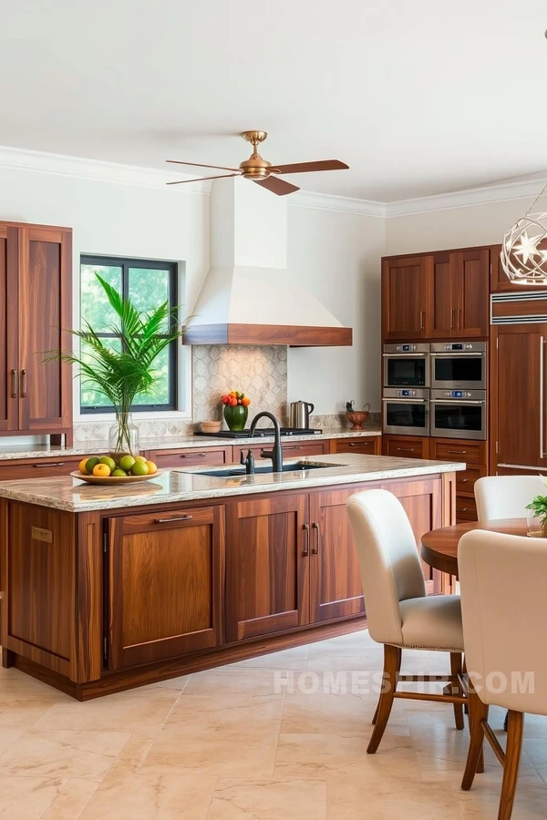 Elegant Tropical Wood Kitchen Design