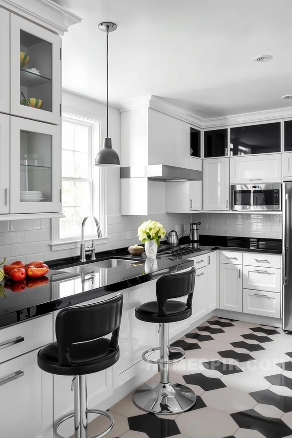 Elegant White Retro Kitchen Design